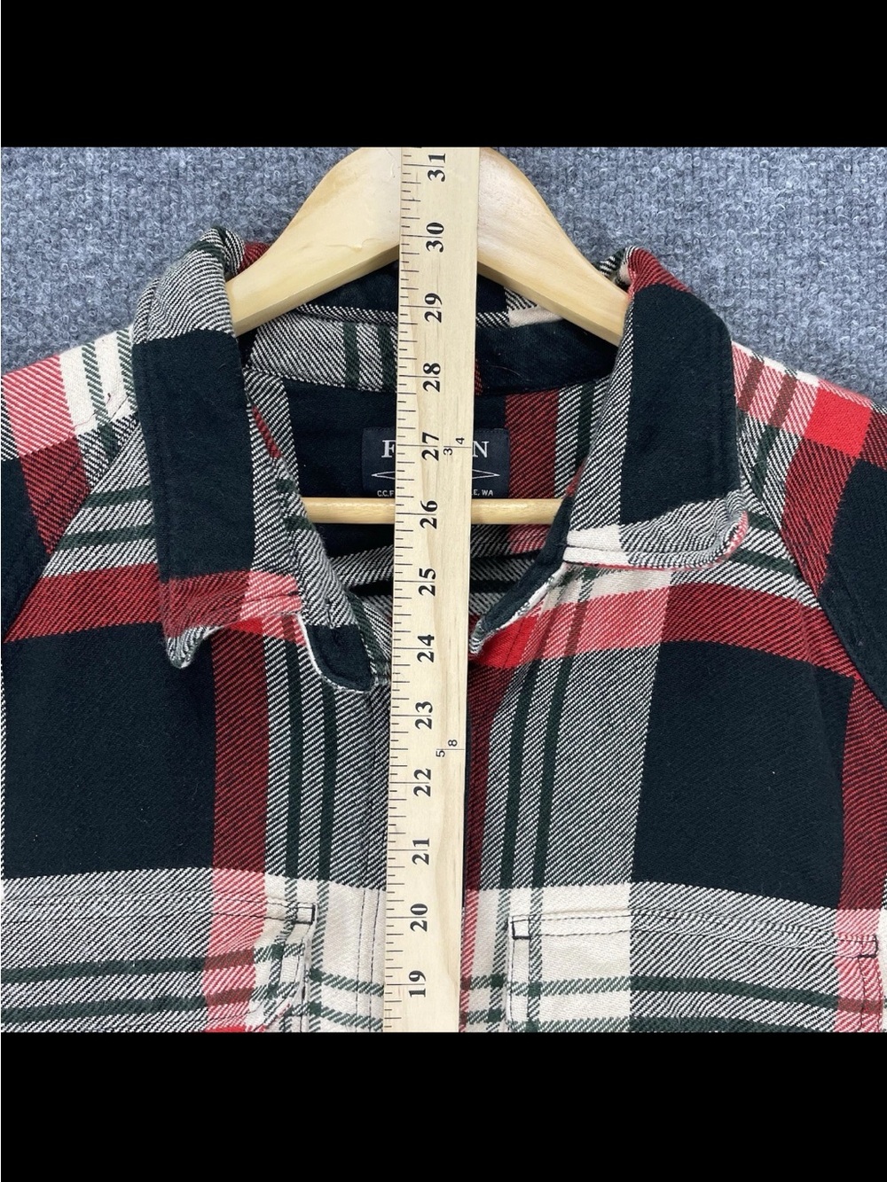 Filson Womens XXL Flannel Shirt Jacket Plaid Button Up Tartan Red Cotton Shacket - Picture 10 of 12